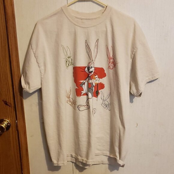 Bugs Bunny Looney Tunes Men's XL Beige Natural Cotton T-Shirt Loot Crate - Picture 1 of 4